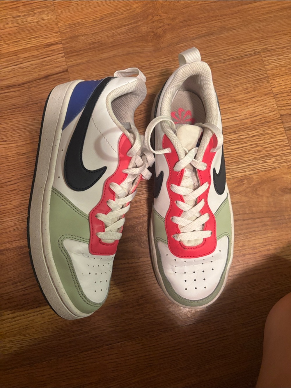 Nike Low-Top Sneakers in White, Black, Pink & Sage